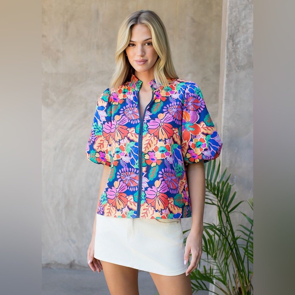 THML Floral Puff Sleeve Blouse
